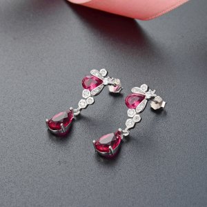 Cubic Zirconia birthstone 925 Sterling Silver Earrings